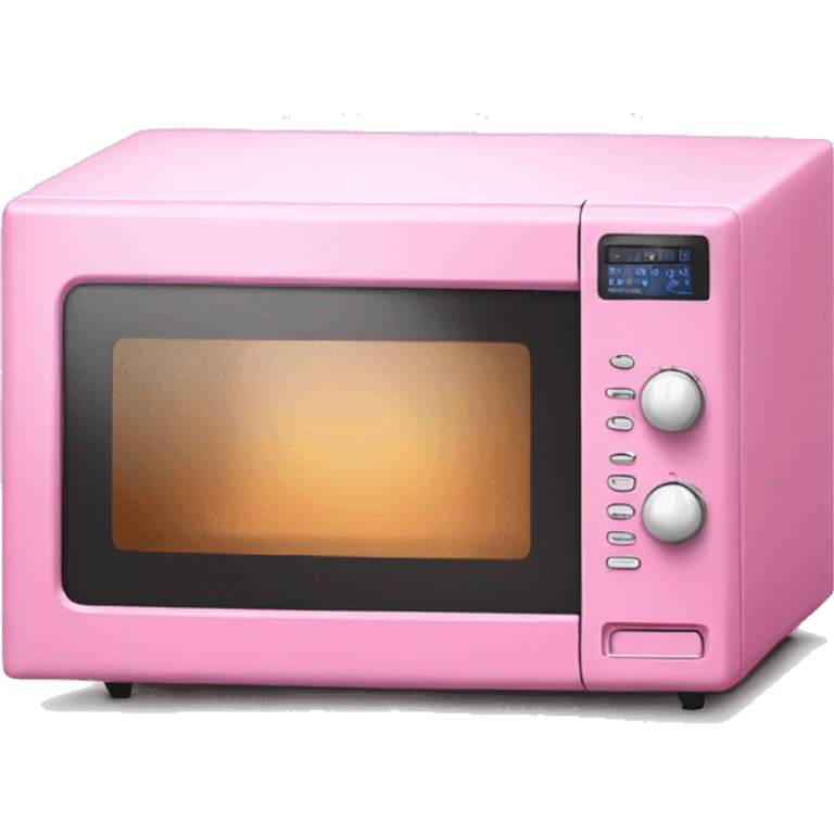 Realistic pink microwave oven  emoji