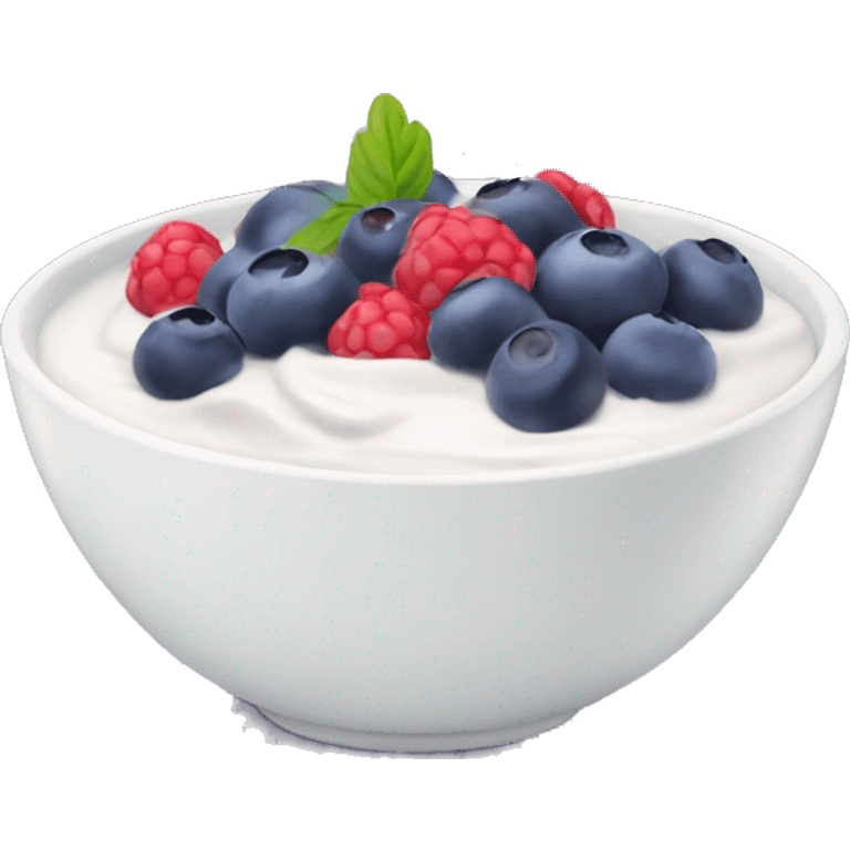 yogurt bowl with blue berries emoji