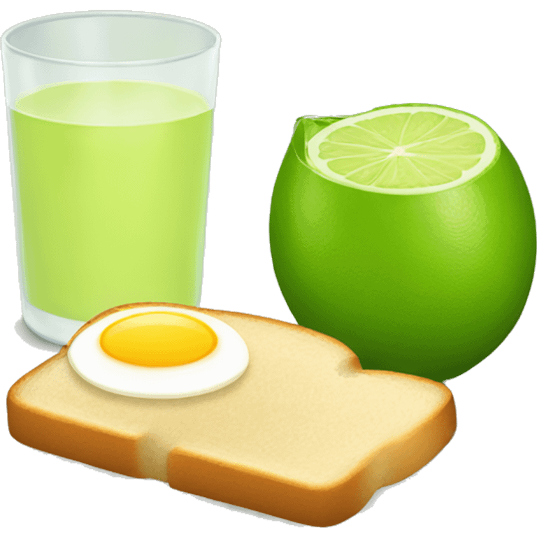 lime juice with egg and loafbread emoji