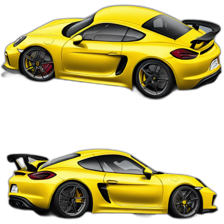 yellow porsche cayman gt4 sportscar drifting emoji