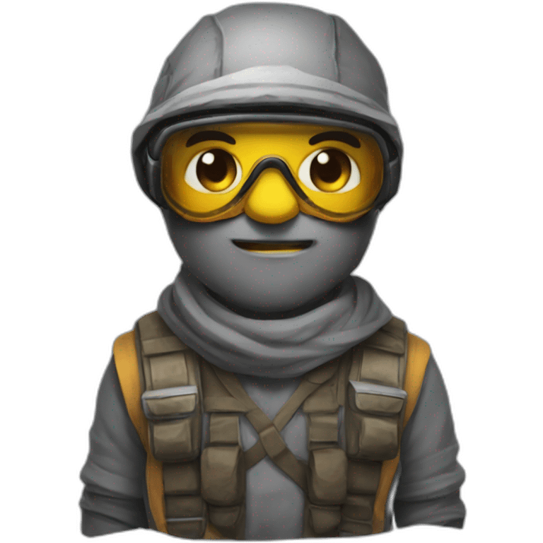 Grunt Hank from madnesscombat with gray skin and bandana and also goggles emoji