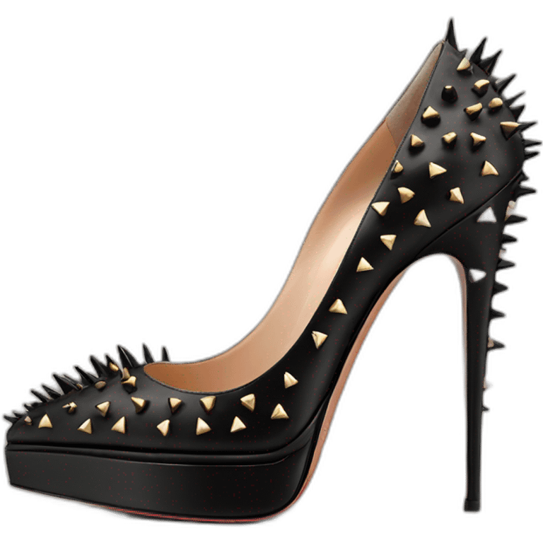 VALENTINO Tan-go PLATFORM PUMP black spikes emoji