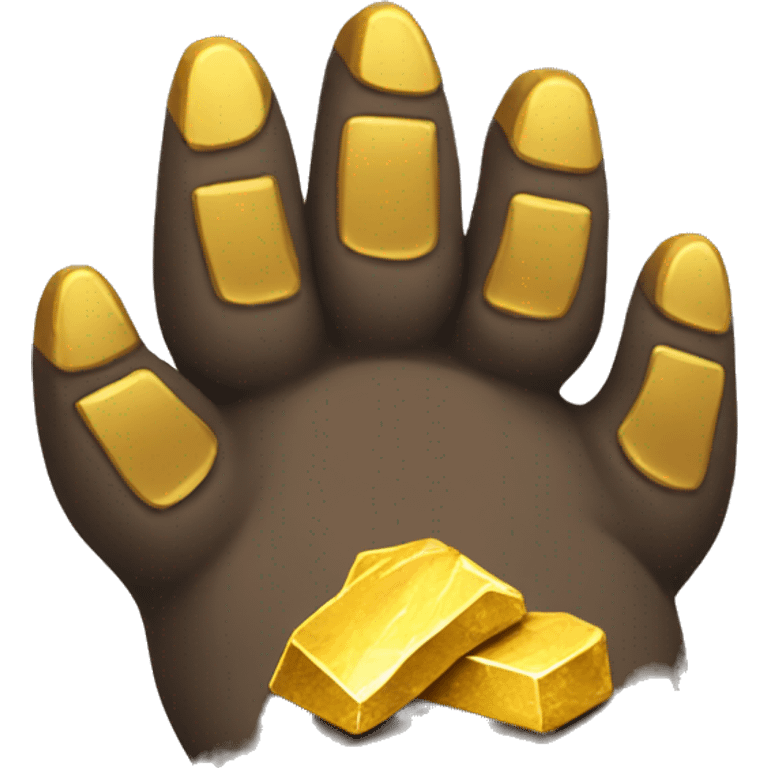 bear paw holding gold ore emoji