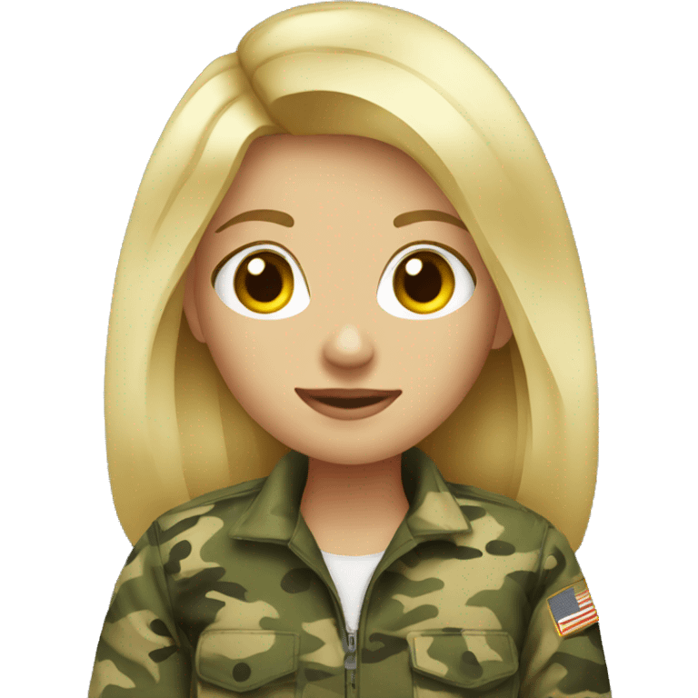 Blonde girl in camo  emoji