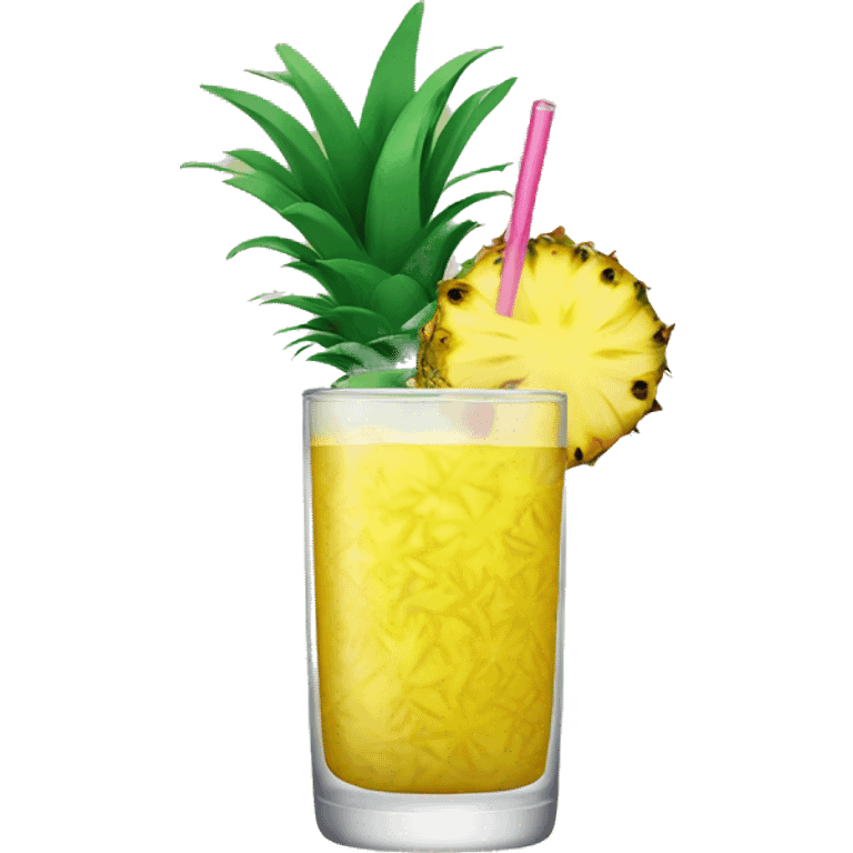 yellow pineapple drink in a highball glass emoji