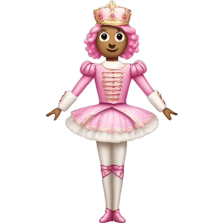 Pink nutcracker with pink hair full body emoji