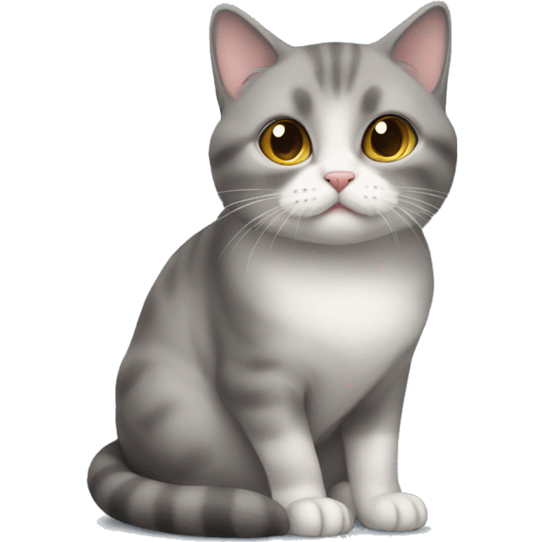 Gray munchkin cat sitting  emoji