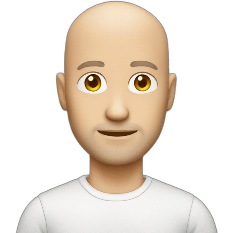 white man developer bald emoji