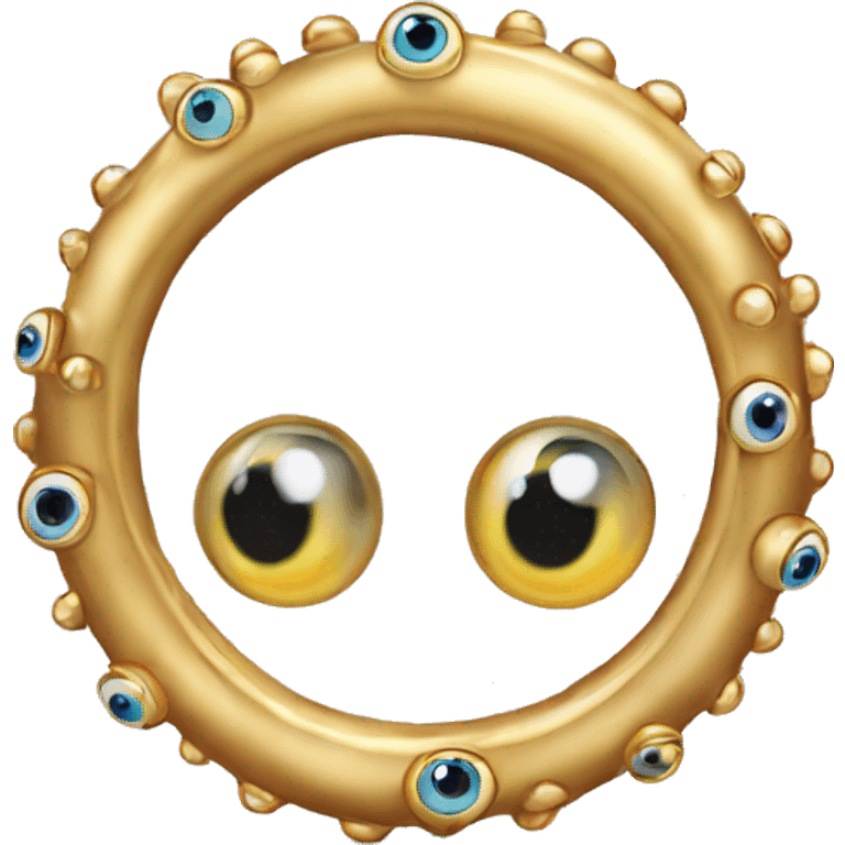 thin gold ring studded with eyeballs emoji