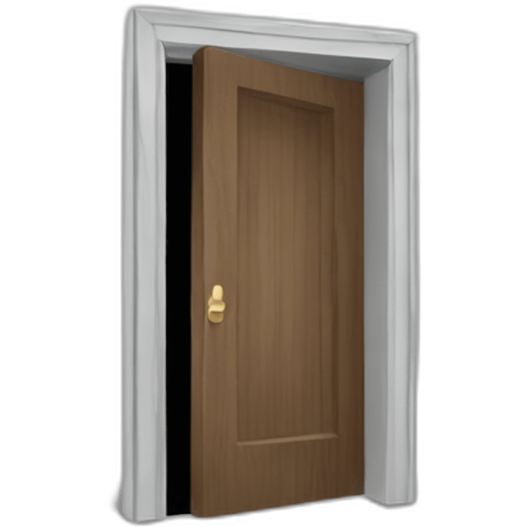 one open door wood color gray style perpective emoji