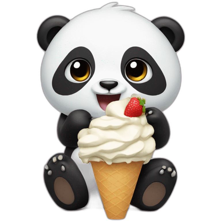 Panda eating ice cream emoji