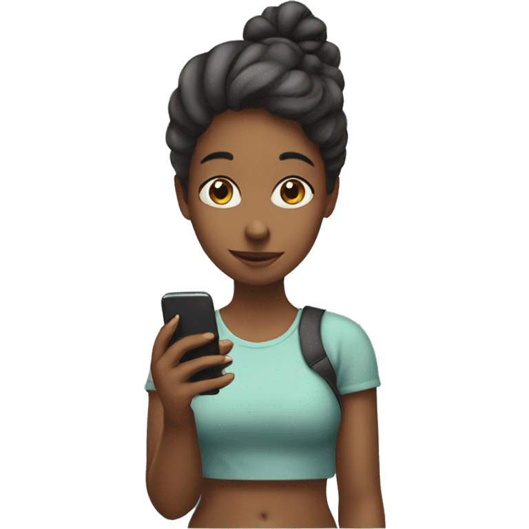 A girl with a phone  emoji