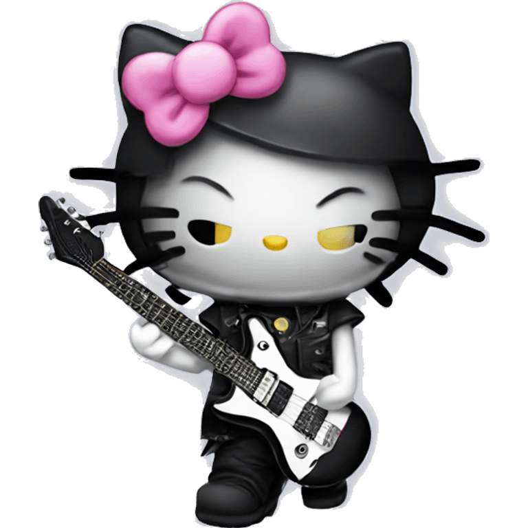 heavy metal hello kitty emoji