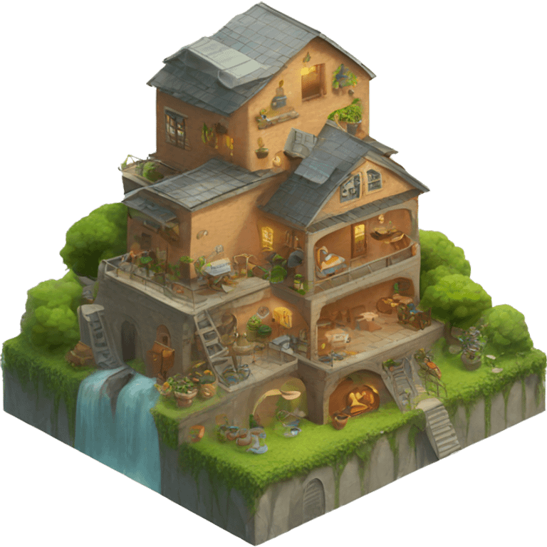 mystical city apartment with farm emoji