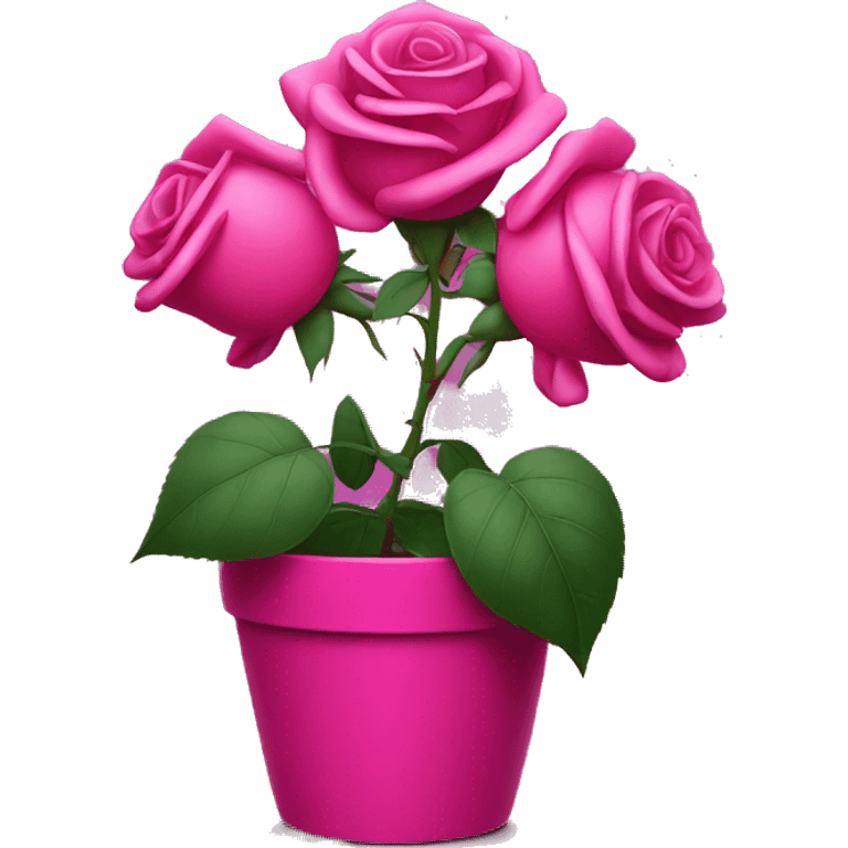 Rose in a fuchsia pot emoji