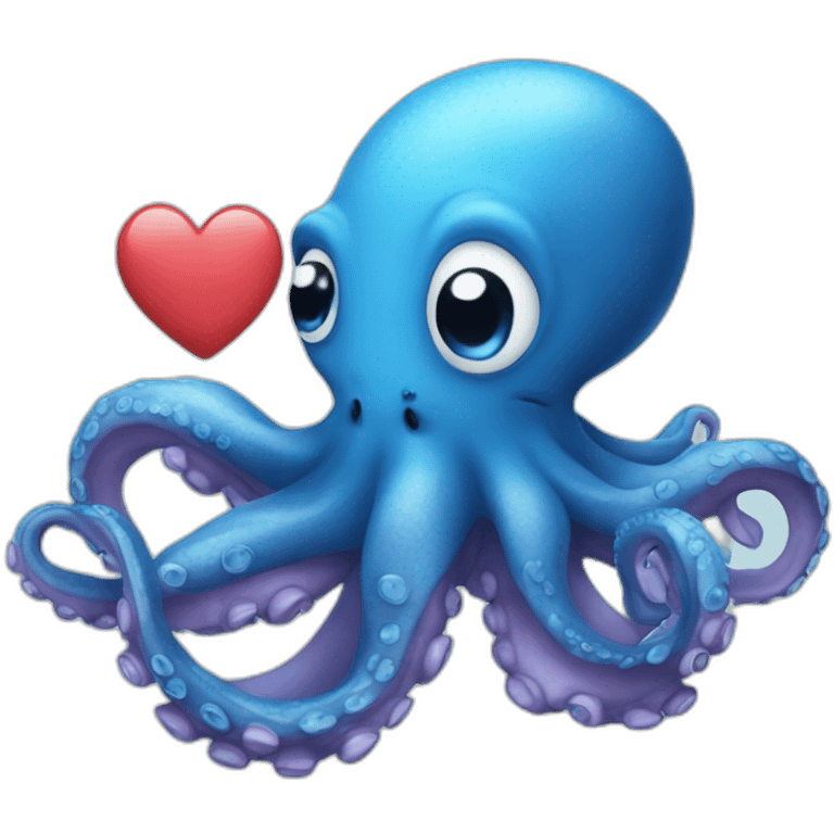 blue octopus hold your heart emoji