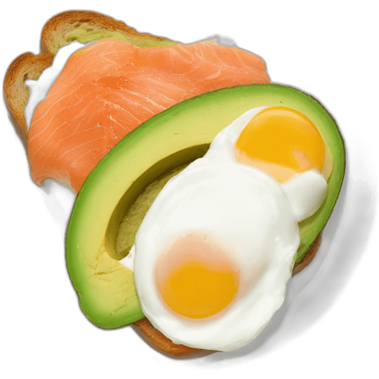 Avocado and salmon toast and poached egg emoji