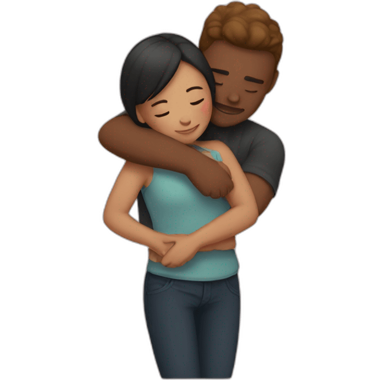 Couple hugging each other emoji