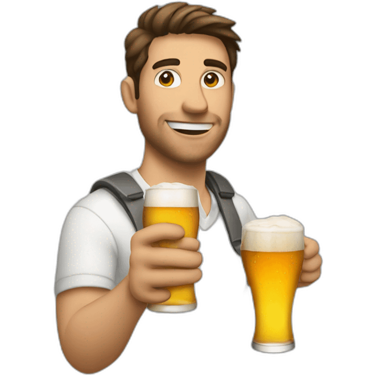 a guy holding a beer in his hand emoji