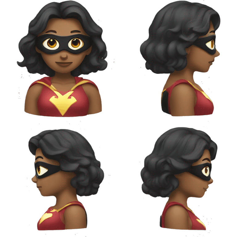 female superhero typing emoji