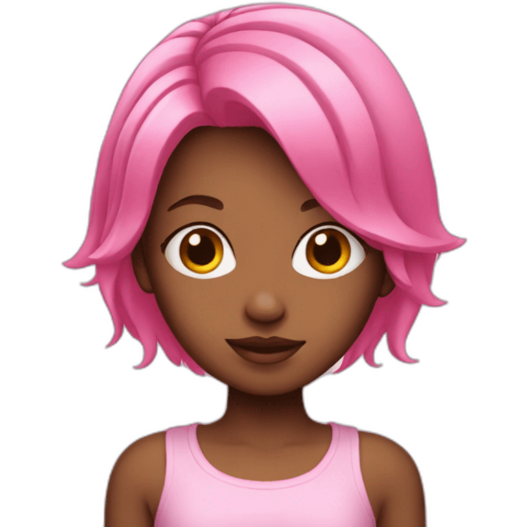 Girl with pink hair emoji