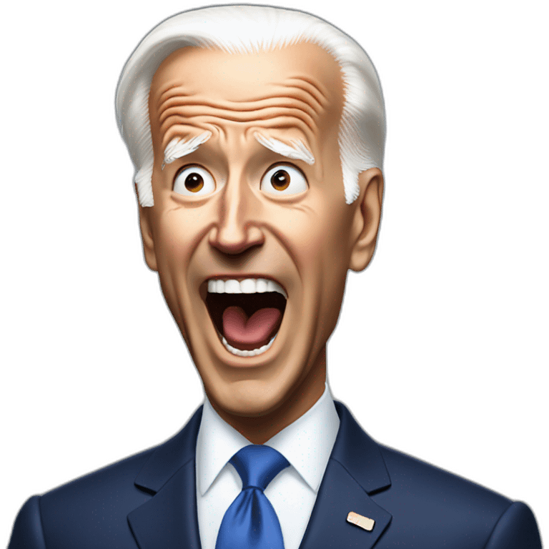 Joe Biden screaming looking to the left emoji