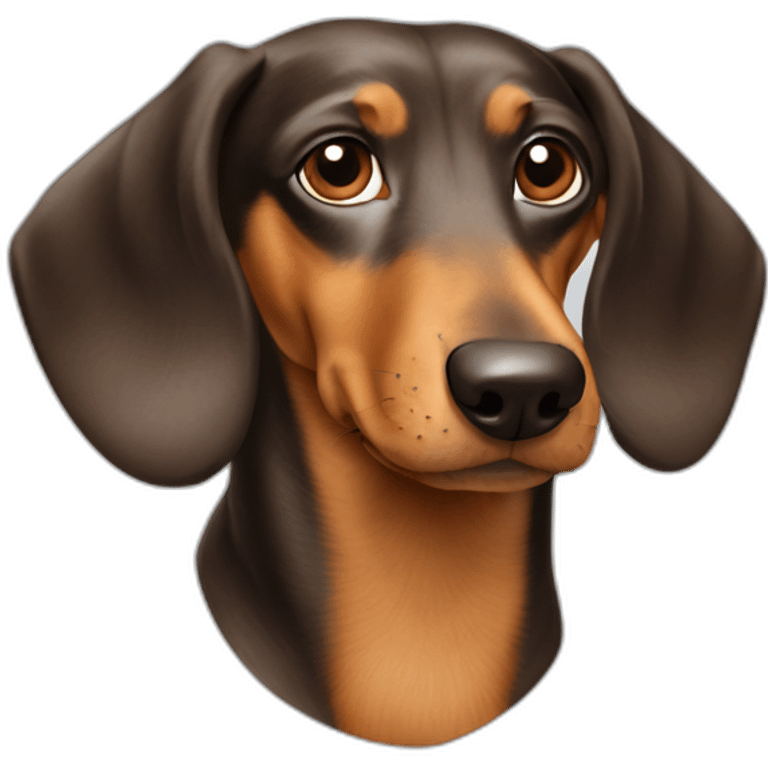 Dog head reality dachshund Looks to the left side 180° emoji