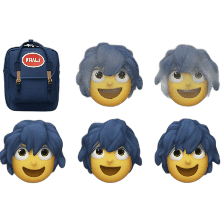 fjallraven kanken dark blue bag emoji