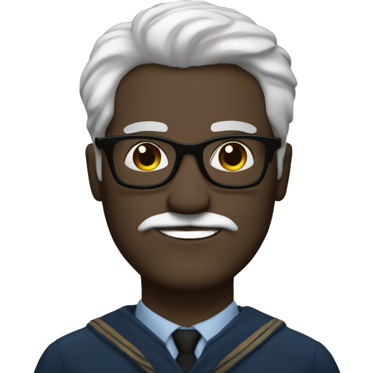 componist, man with white skin,hair is straight and black, a black mustache, glasses, ravenclaw emoji