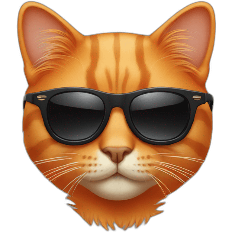 Orange cat wearing black sunglasses emoji