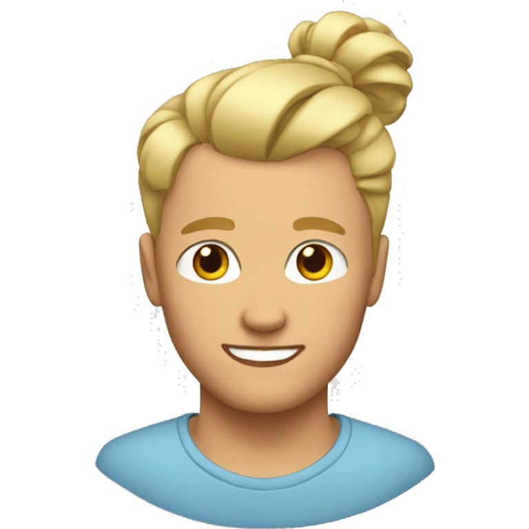 Blonde man with a bun emoji