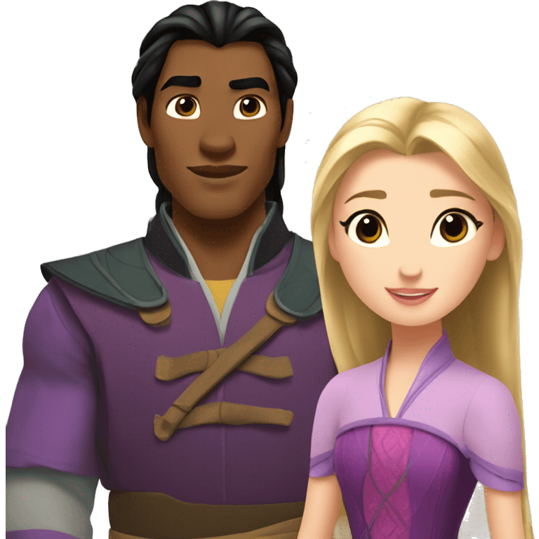 Short Mulan and tall Rapunzel emoji