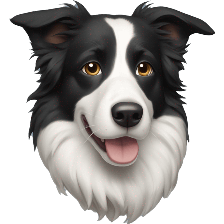 Border collie wearing a hoodie emoji