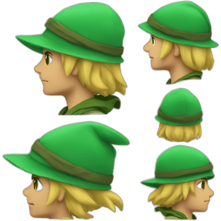 Link solo with his green hat emoji