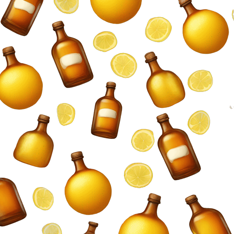 Fiery ginger, lemon and honey bourbon bottle emoji