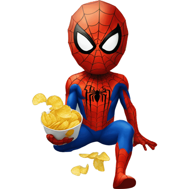 Spider-Man eating chips emoji