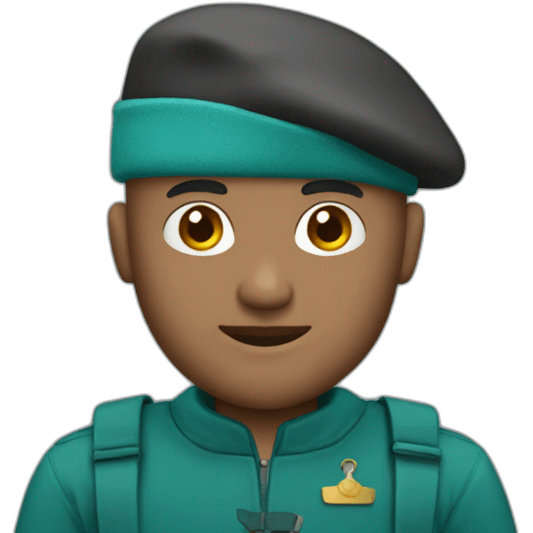 Bald man with teal beret emoji