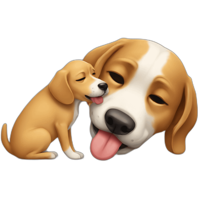 dog licking a dog emoji