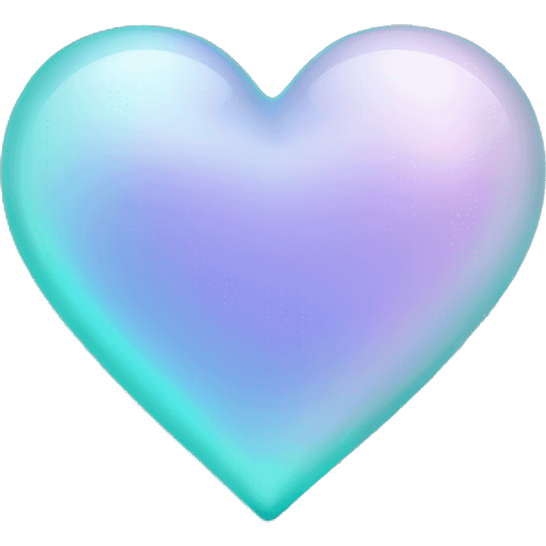 pastel lilac and cyan iridescent glass heart emoji