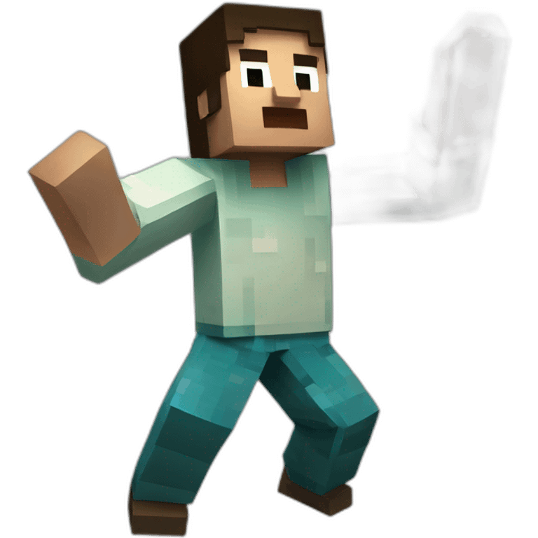 Steve de minecraft qui fait un dab emoji