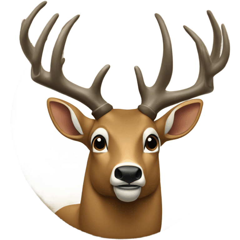 Big buck being hunted emoji