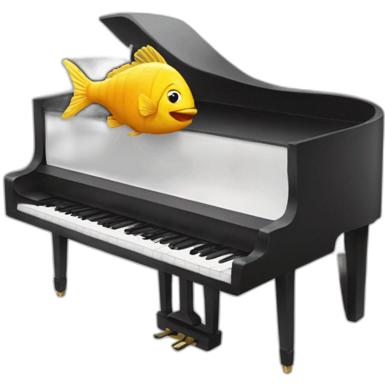 Fish playing piano emoji