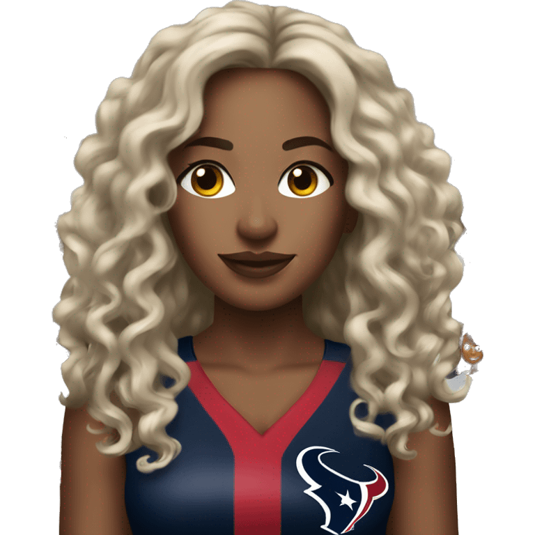 HOUSTON TEXANS woman with long curly hair  emoji