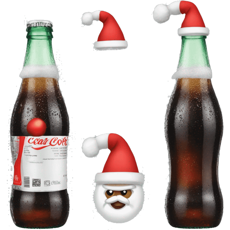 Diet Coke bottle wearing a santa hat emoji