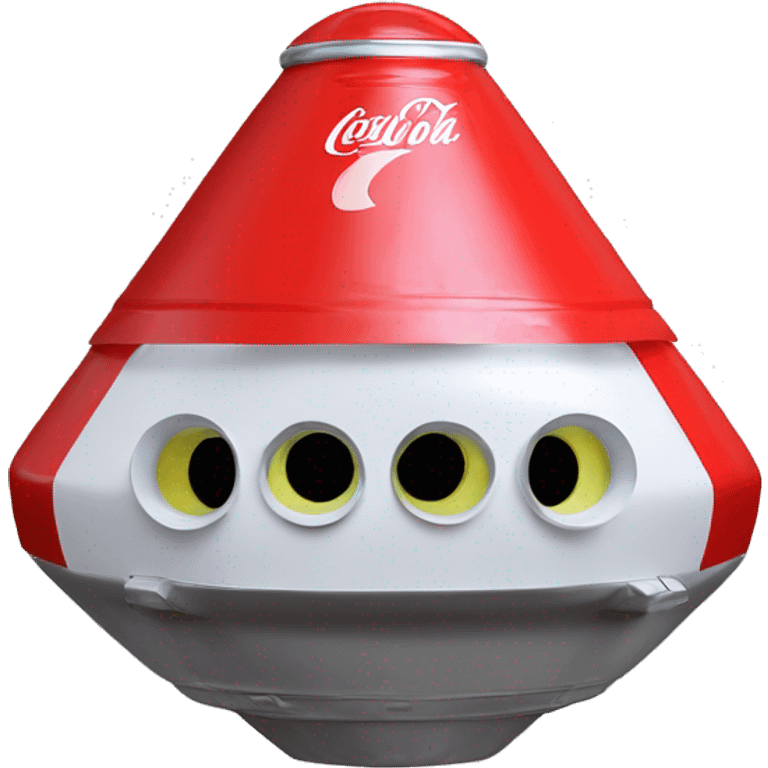 Vanilla Coke cans made into 1 UFO alien spaceship shaped birdhouse  emoji