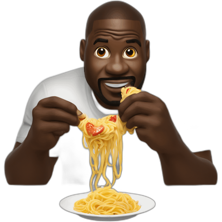 shaquile o’ neal eating mario star pasta powerup emoji