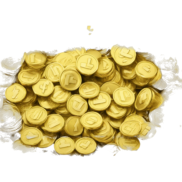 Shiny Golden Coin Sparkling witb Б letter emoji