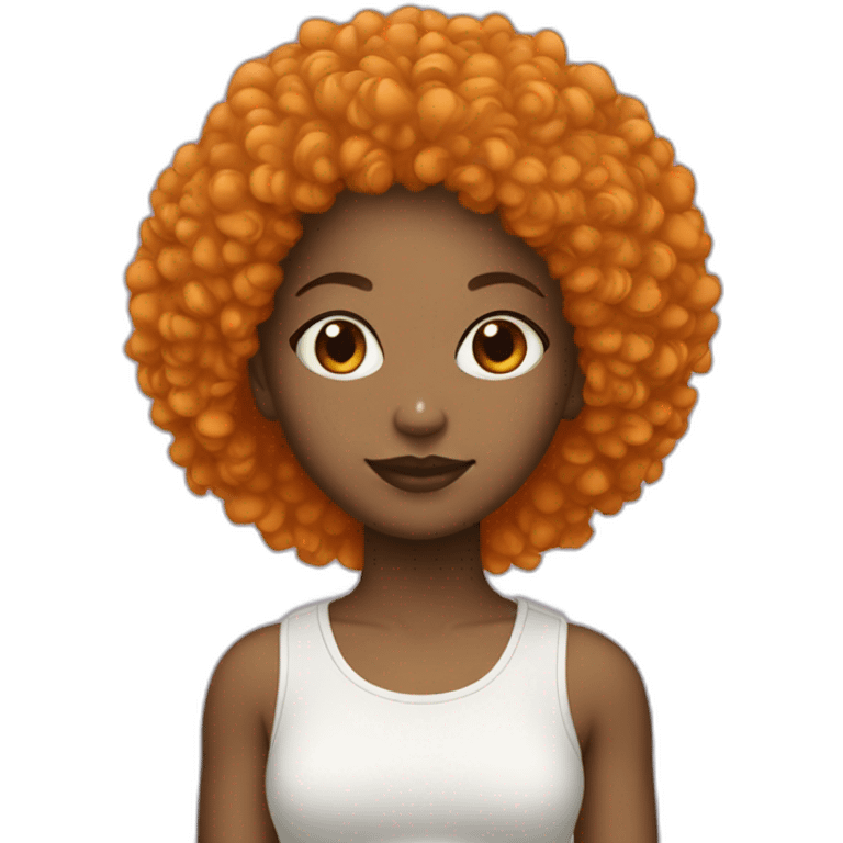 Fille afro orange light skin  emoji