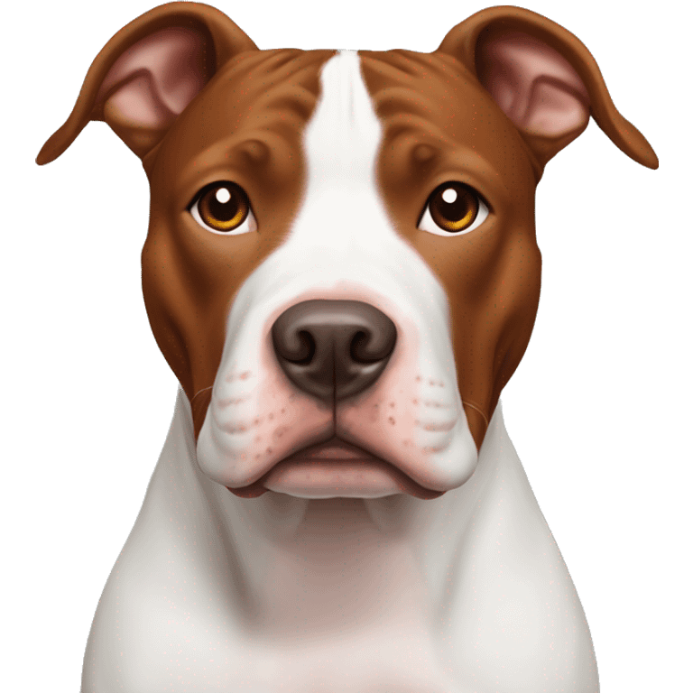 Female red nose pitbull with white face and brown patch over one eye emoji