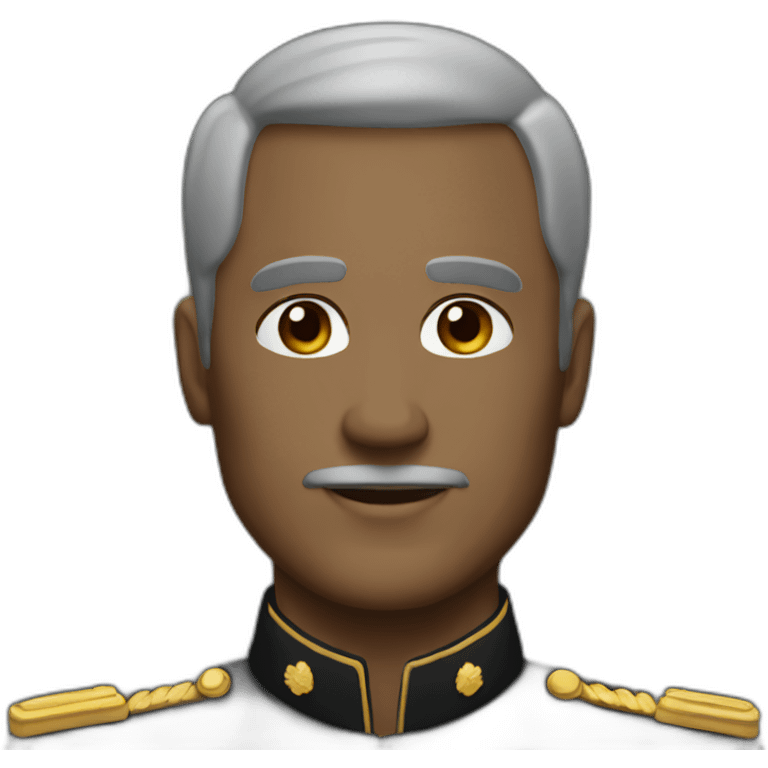 middle age man, no mustache, black military uniform emoji